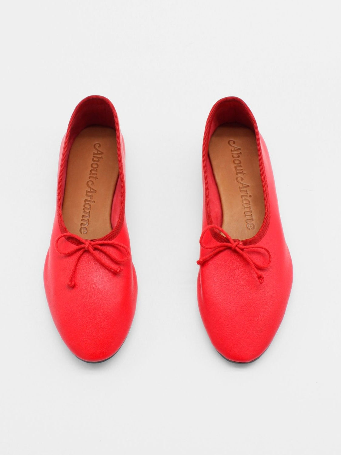 Mila Ballet Flat in Red Leather