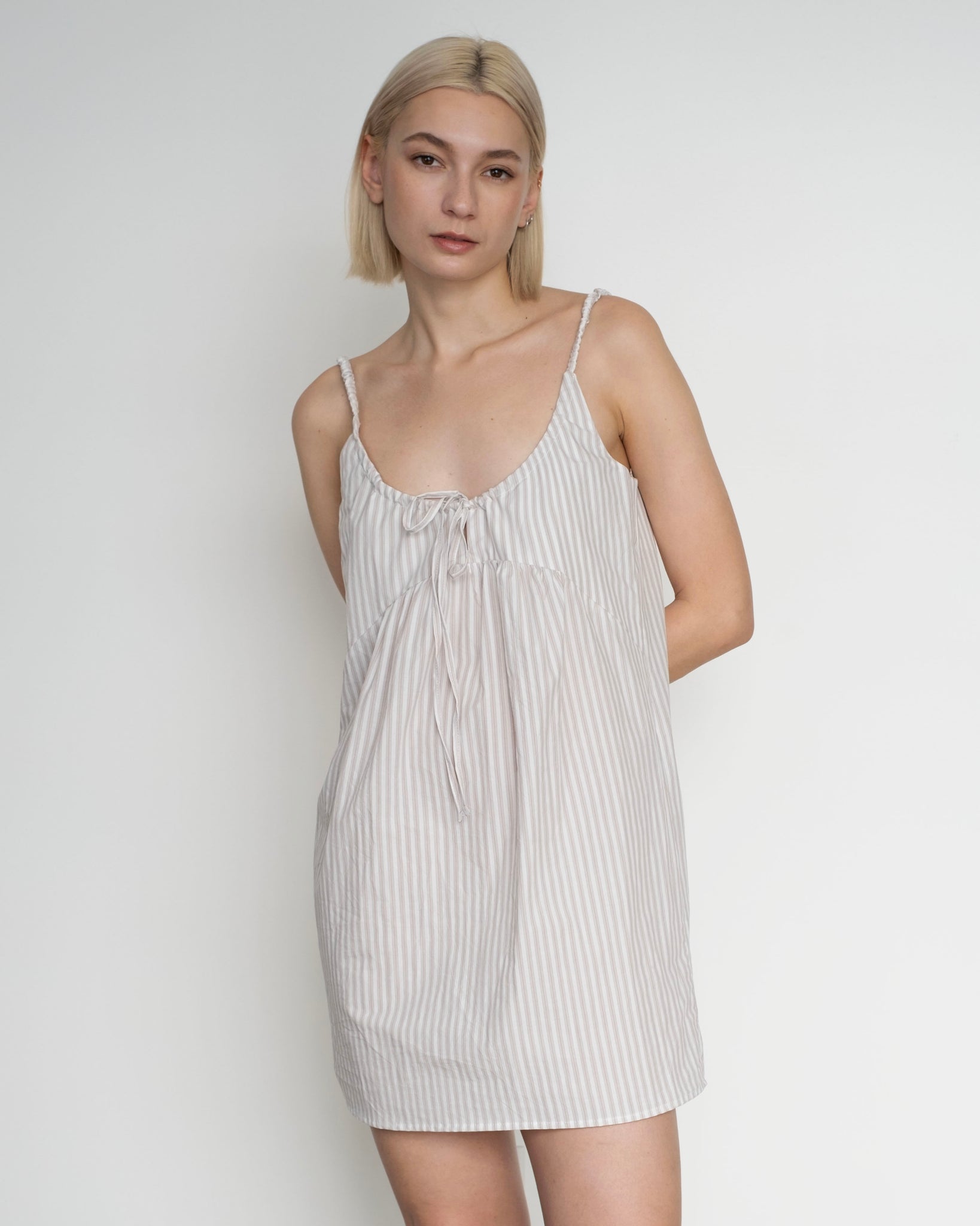 Double V Dress in Lake Stripe