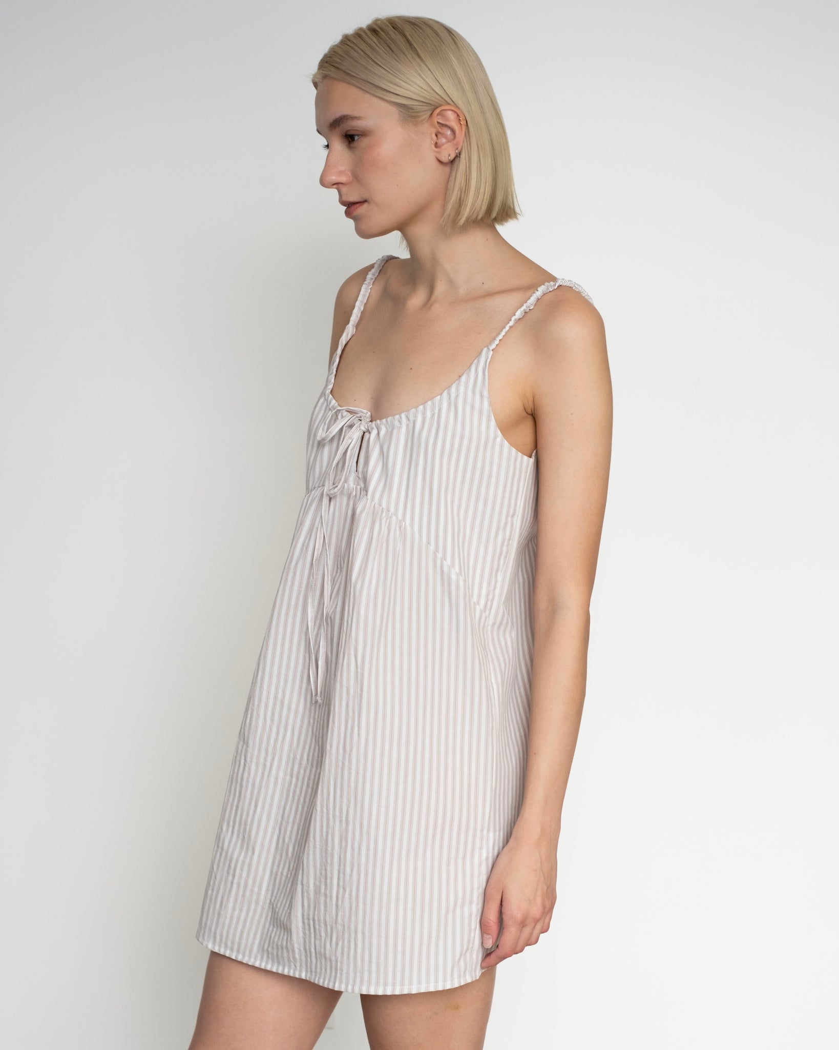 Double V Dress in Lake Stripe